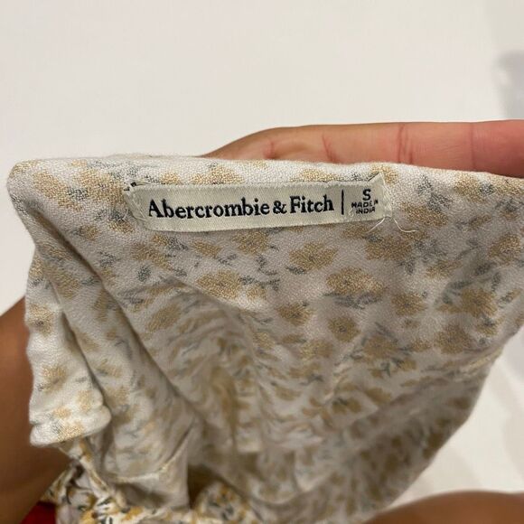 Abercrombie & Fitch Floral Tie Strap Tank Top Yellow White Size Small - Picture 3 of 4